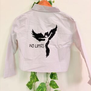 Hand-Painted Cotton Crop Shirt – No Limits Grays | Aweevo